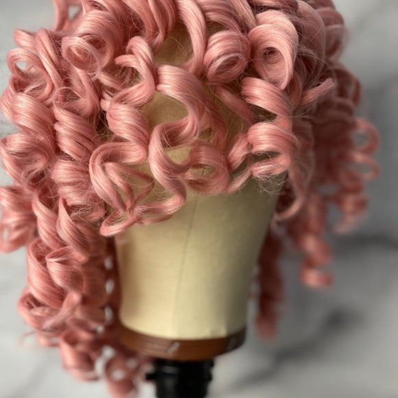 Pink Curly Hair Wig - Picture 5 of 7